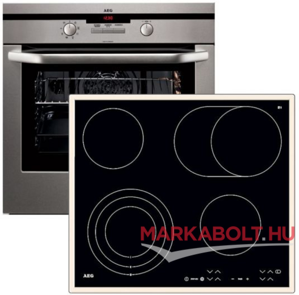 AEG B 5741-4-m + 66301 K-mn sütő és főzőlap szett 